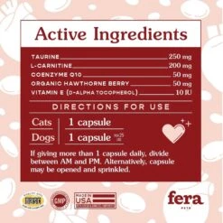 Fera Pet Organics Cardiac Support Salmon Flavor Dog & Cat Supplement 11 Fera Pet Organics Cardiac Support Salmon Flavor Dog & Cat Supplement -Pet Wellness 250912 PT5. AC SS1800 V1599083763