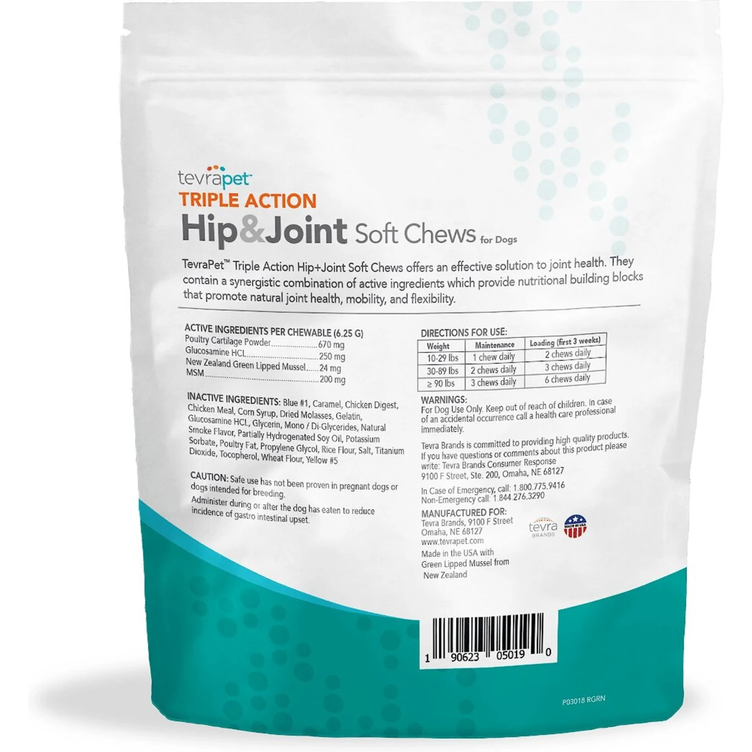 TevraPet Hip & Joint Well Bites Dog Supplement, 60 Count 2 TevraPet Hip & Joint Well Bites Dog Supplement, 60 Count - Image 2