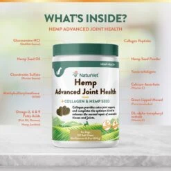 NaturVet Hemp Advanced Joint Health Glucosamine, Chondroitin & MSM Plus Collagen, Extra Joint Support Dog Supplement -Pet Wellness 252054 PT4. AC SS1800 V1698691667
