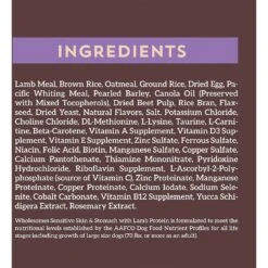 Wholesomes Sensitive Skin & Stomach With Lamb Protein Dry Dog Food, 30-lb Bag -Pet Wellness 252535 PT4. AC SS1800 V1600208467