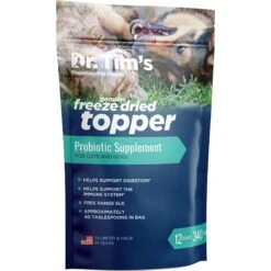 Dr. Tim's Elk Probiotic Freeze-Dried Topper Dog & Cat Supplement, 12-oz Bag