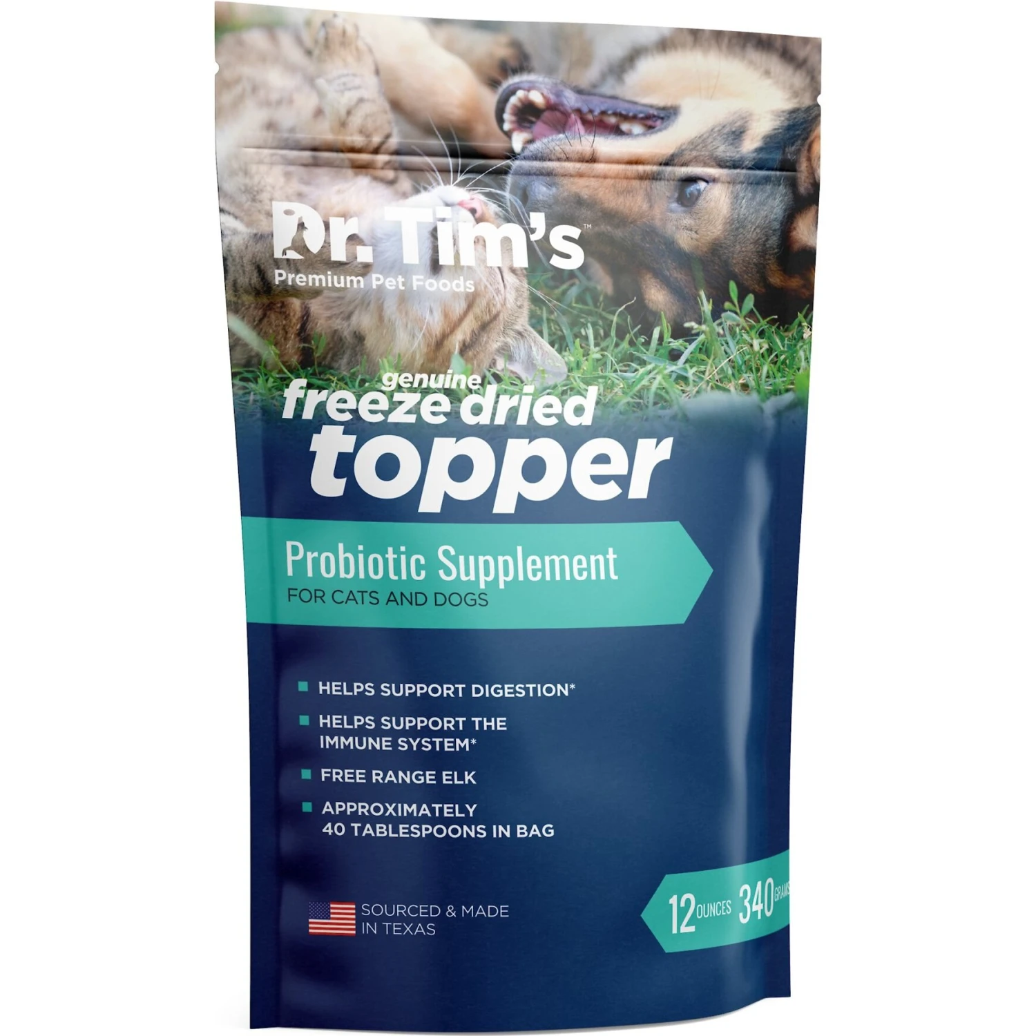 Dr. Tim's Elk Probiotic Freeze-Dried Topper Dog & Cat Supplement, 12-oz Bag 1 Dr. Tim's Elk Probiotic Freeze-Dried Topper Dog & Cat Supplement, 12-oz Bag