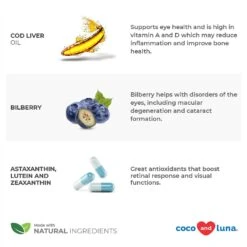 Coco And Luna Eye Health Support Bacon & Liver Flavor Chewable Tablets Dog Supplement, 120 Count -Pet Wellness 253105 PT3. AC SS1800 V1650295611