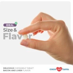 Coco And Luna Mushroom Complex Immune System Support Bacon & Liver Flavor Chewable Tablets Dog Supplement, 120 Count -Pet Wellness 253107 PT5. AC SS1800 V1650303709