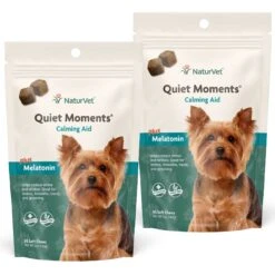 NaturVet Quiet Moments Plus Melatonin Soft Chews Calming Supplement For Dogs