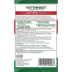 Vet's Best Hot Spot Spray For Dogs & Vet's Best Shed+Itch Healthy Coat Chewable Tablets Skin & Coat Supplement For Dogs -Pet Wellness 255937 PT2. AC SS1800 V1604428900