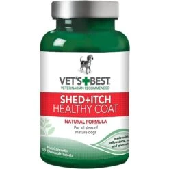 Vet's Best Hot Spot Spray For Dogs & Vet's Best Shed+Itch Healthy Coat Chewable Tablets Skin & Coat Supplement For Dogs -Pet Wellness 255937 PT3. AC SS1800 V1604428904