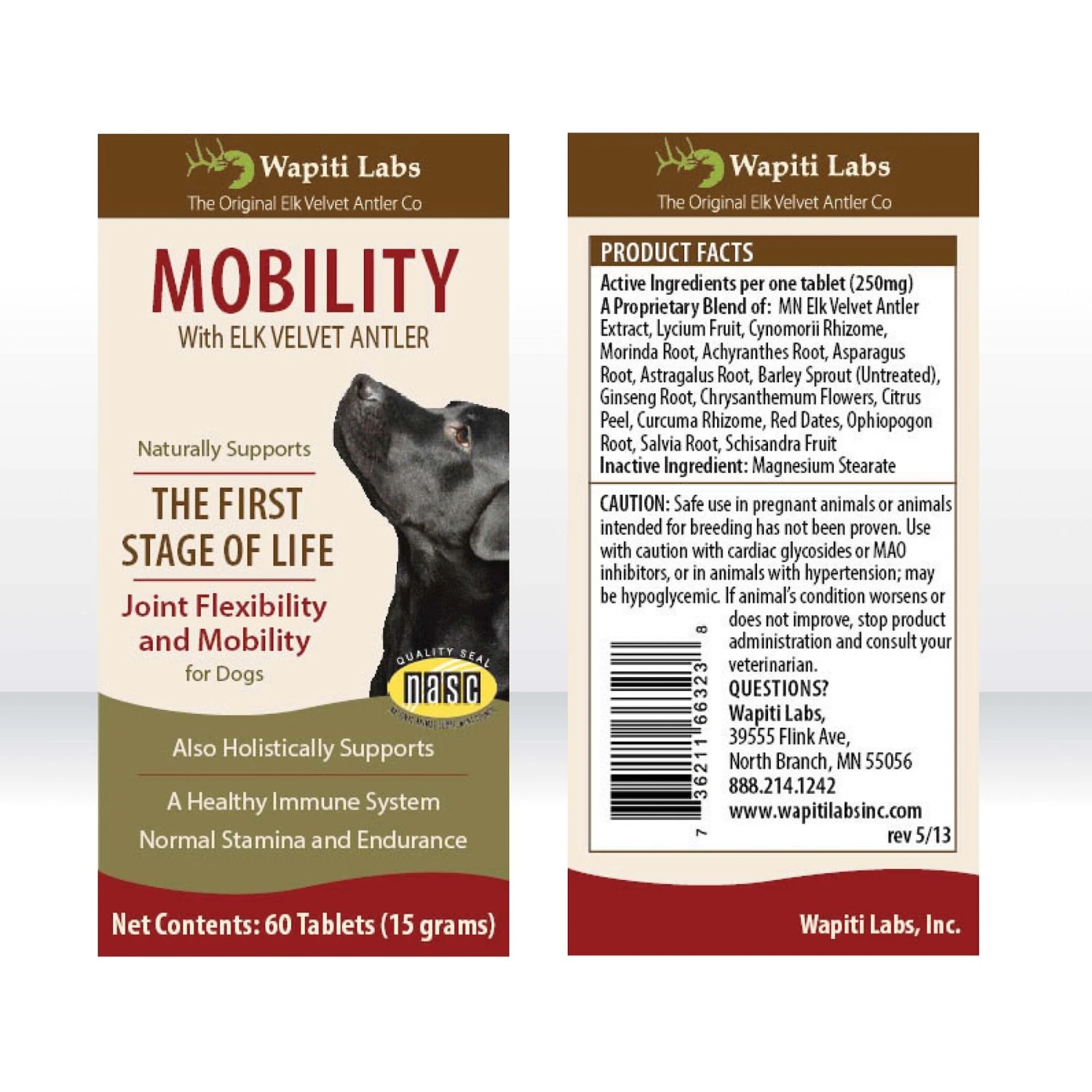 Wapiti Labs Mobility Elk Velvet Antler Tablets Dog Supplement, 60 Count 2 Wapiti Labs Mobility Elk Velvet Antler Tablets Dog Supplement, 60 Count - Image 2