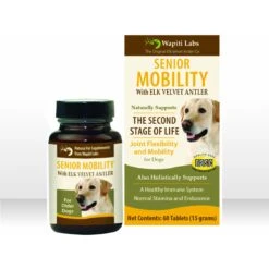 Wapiti Labs Senior Mobility Elk Velvet Antler Tablets Dog Supplement, 60 Count