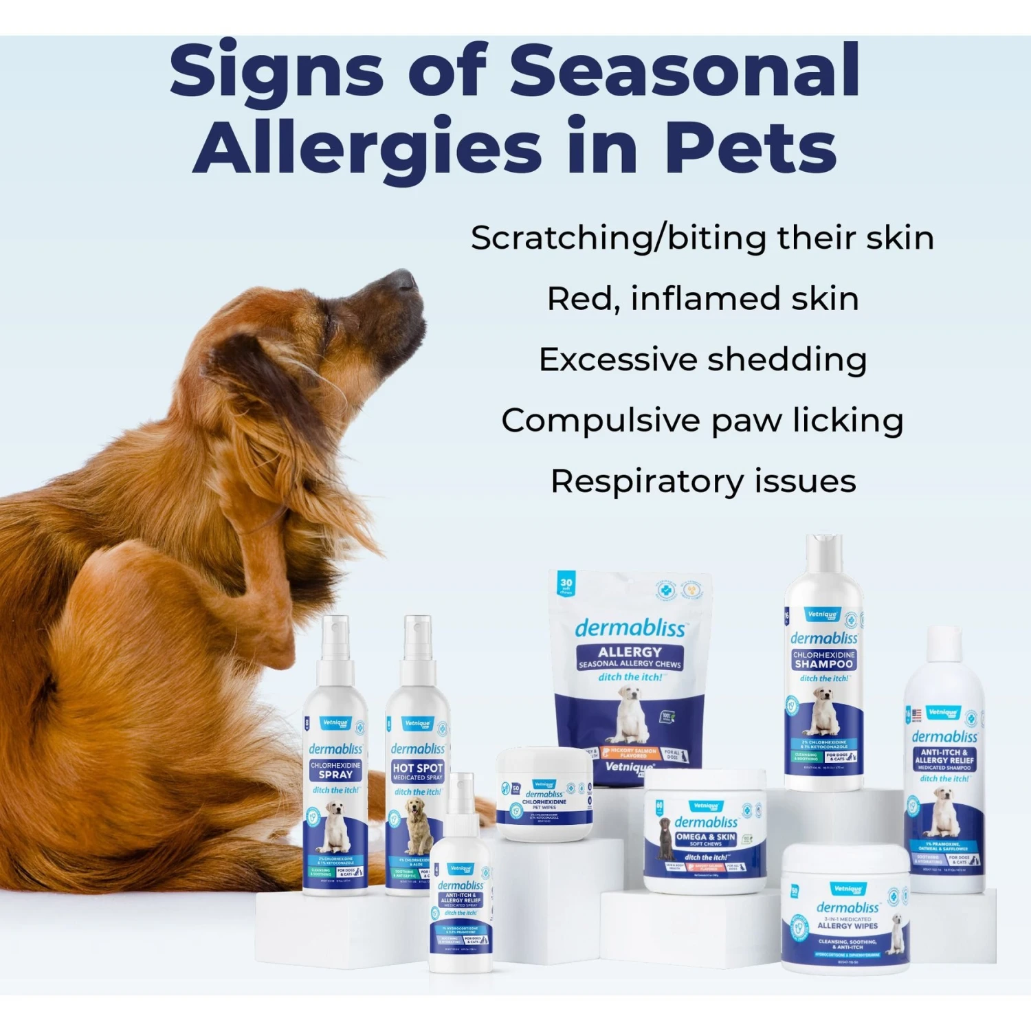 Vetnique Labs Dermabliss Allergy & Immune Salmon Flavored Seasonal Allergy & Fish Oil Soft Chew Supplement For Dogs 9 Vetnique Labs Dermabliss Allergy & Immune Salmon Flavored Seasonal Allergy & Fish Oil Soft Chew Supplement For Dogs - Image 9