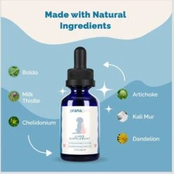 Prana Pets Liver Function Support Liquid Cat & Dog Supplement, 2-oz Bottle -Pet Wellness 258966 PT4. AC SS1800 V1680188295