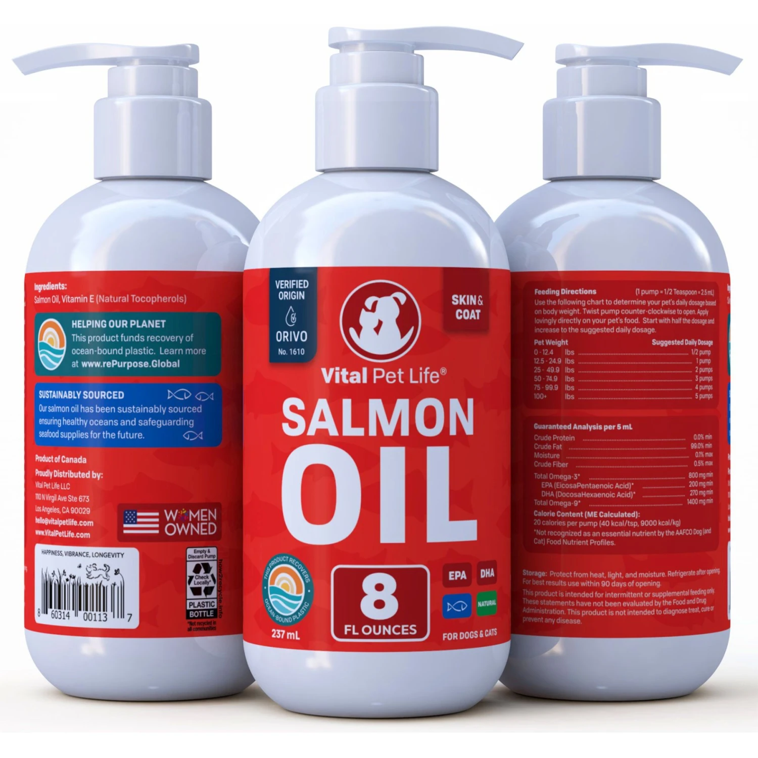 Vital Pet Life Salmon Oil Skin & Coat Health Liquid Cat & Dog Supplement 6 Vital Pet Life Salmon Oil Skin & Coat Health Liquid Cat & Dog Supplement - Image 6