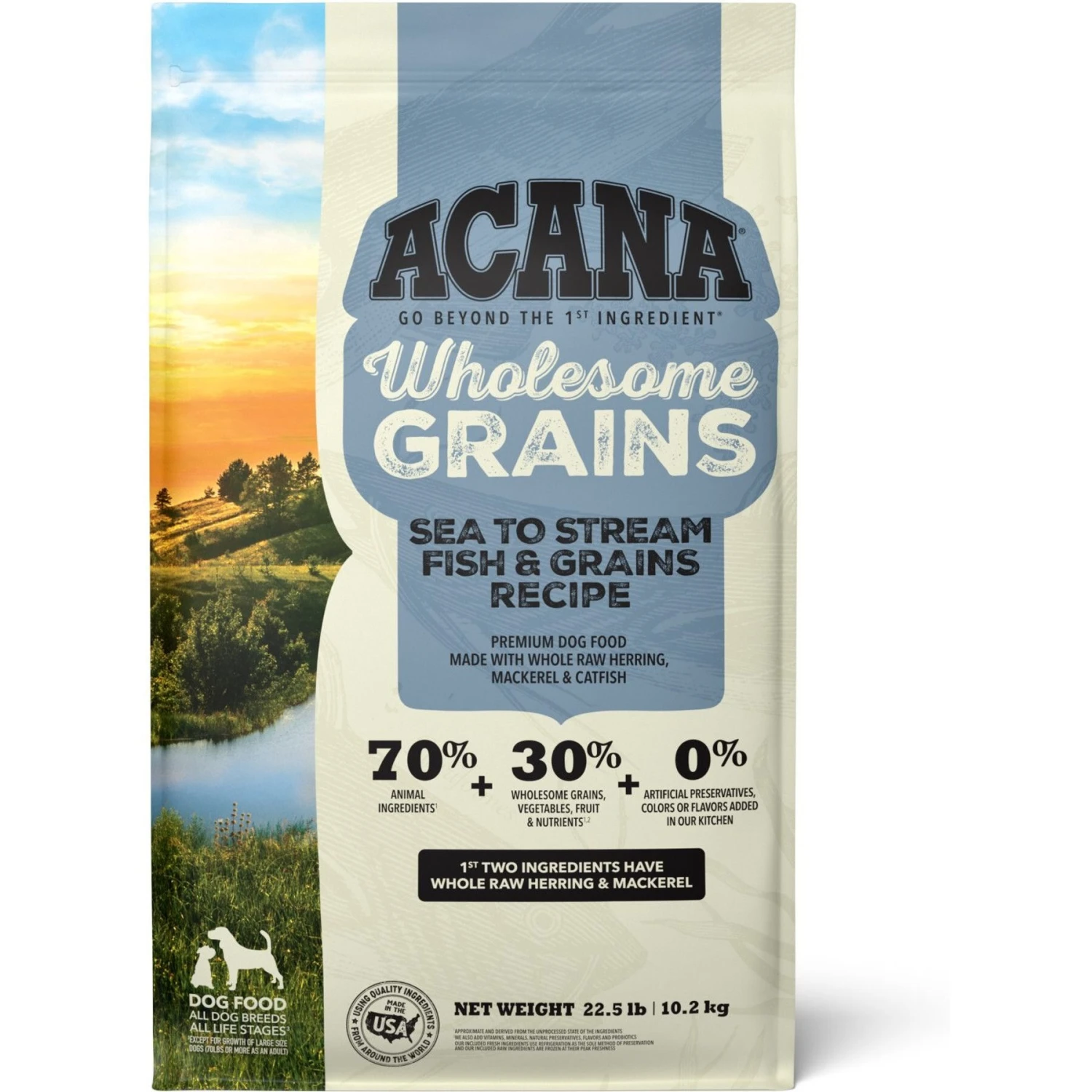 ACANA Sea To Stream Recipe + Wholesome Grains Dry Dog Food 1 ACANA Sea To Stream Recipe + Wholesome Grains Dry Dog Food