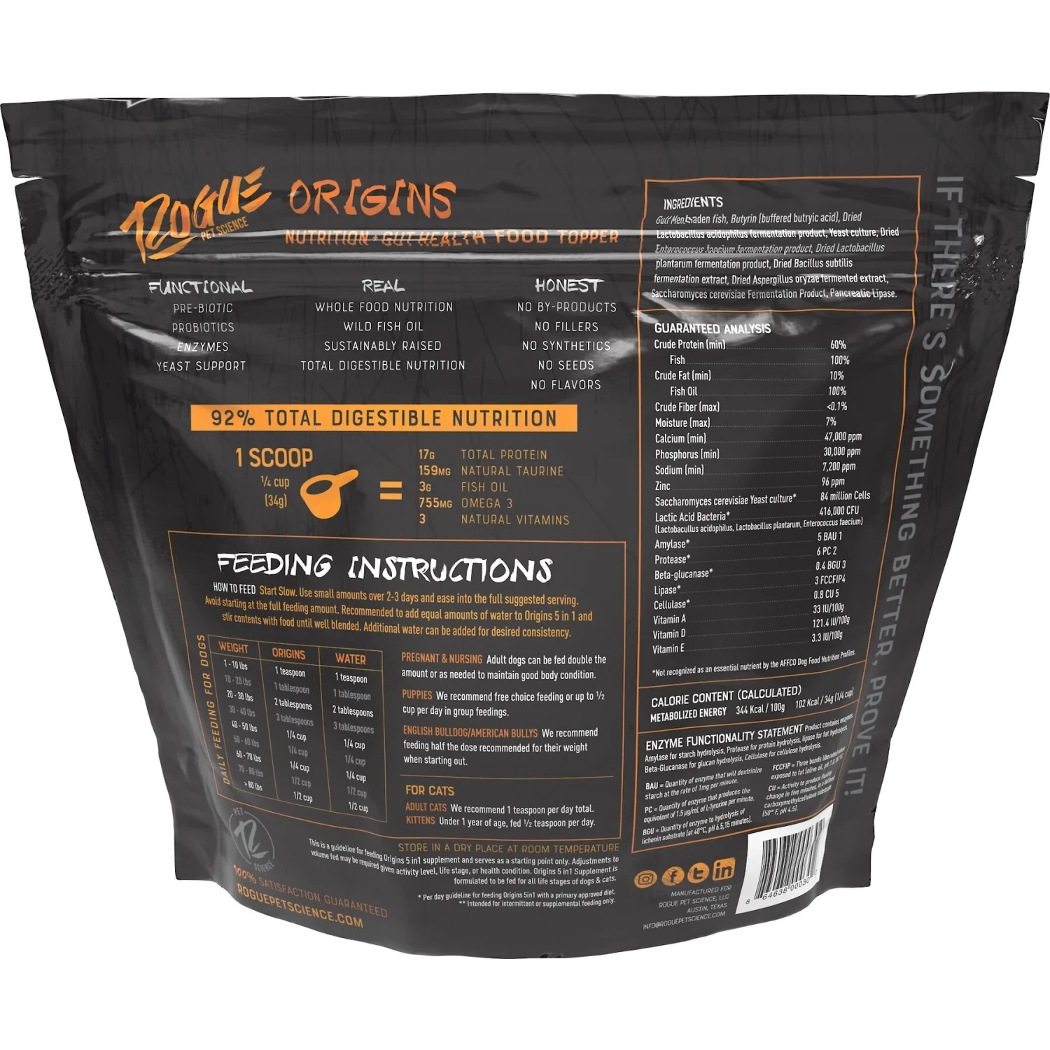 Rogue Pet Science Origins 5 In 1 Multi-Plex Support Dog & Cat Supplement 2 Rogue Pet Science Origins 5 In 1 Multi-Plex Support Dog & Cat Supplement - Image 2