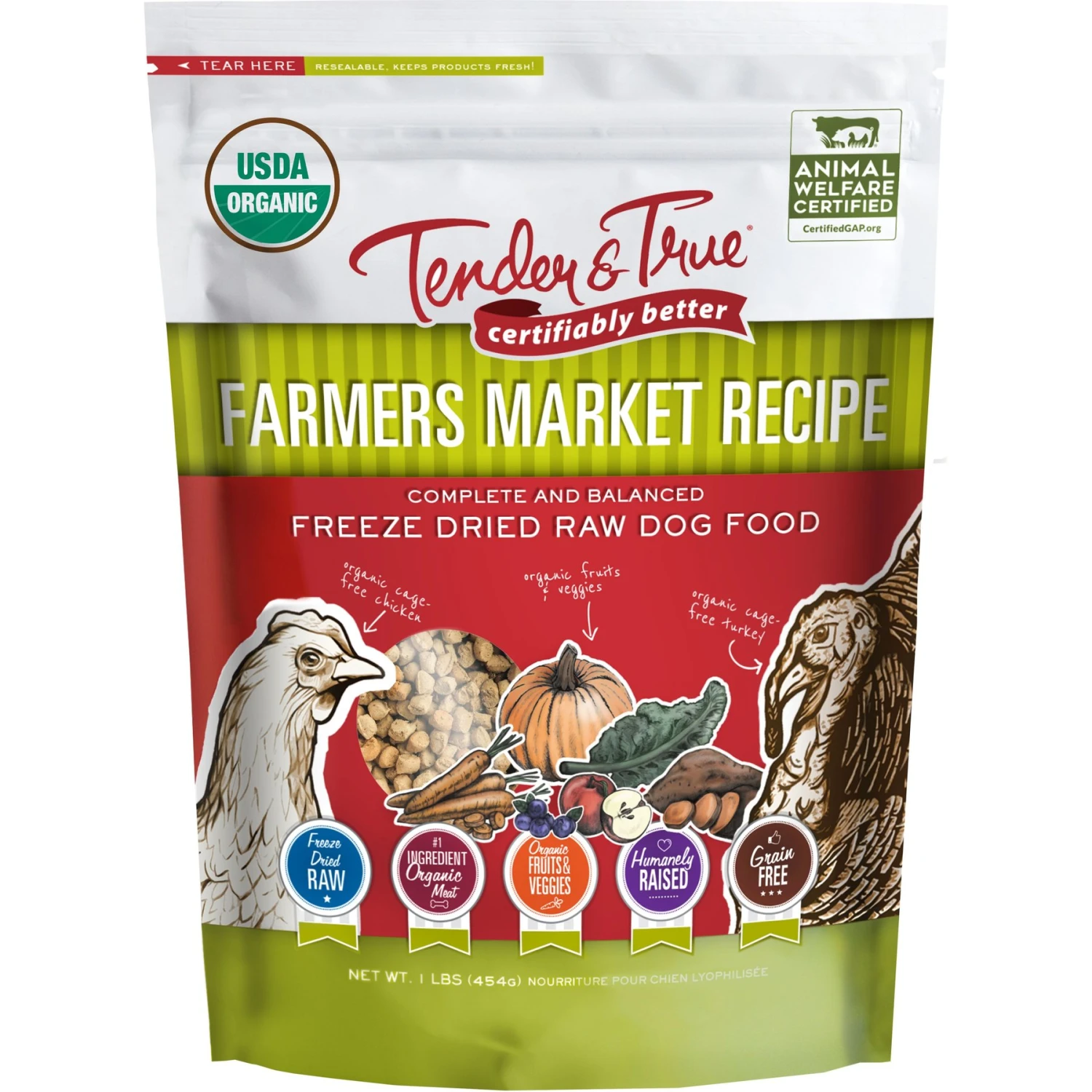Tender & True Farmers Market Recipe Freeze-Dried Raw Dog Food, 1-lb Bag 1 Tender & True Farmers Market Recipe Freeze-Dried Raw Dog Food, 1-lb Bag