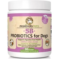 Makondo Pets 5B Digestive Health Probiotic Dog Supplement, 3.17-oz Jar