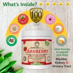 Makondo Pets Cranberry Urinary Tract Support Dog Supplement, 3.53-oz Jar -Pet Wellness 262735 PT2. AC SS1800 V1617407838