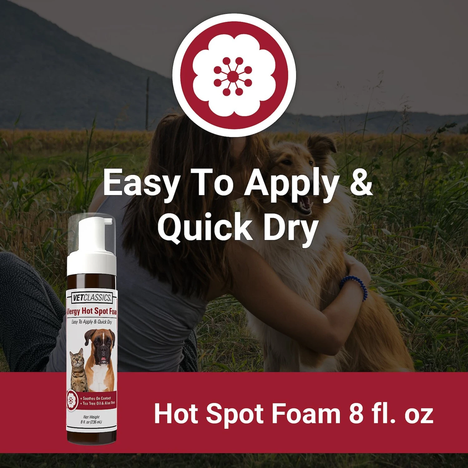 VetClassics Allergy Hot Spot Dog & Cat Foam, 8-oz Bottle 4 VetClassics Allergy Hot Spot Dog & Cat Foam, 8-oz Bottle - Image 4