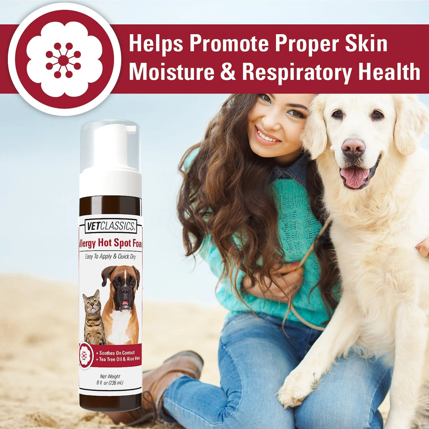 VetClassics Allergy Hot Spot Dog & Cat Foam, 8-oz Bottle 5 VetClassics Allergy Hot Spot Dog & Cat Foam, 8-oz Bottle - Image 5