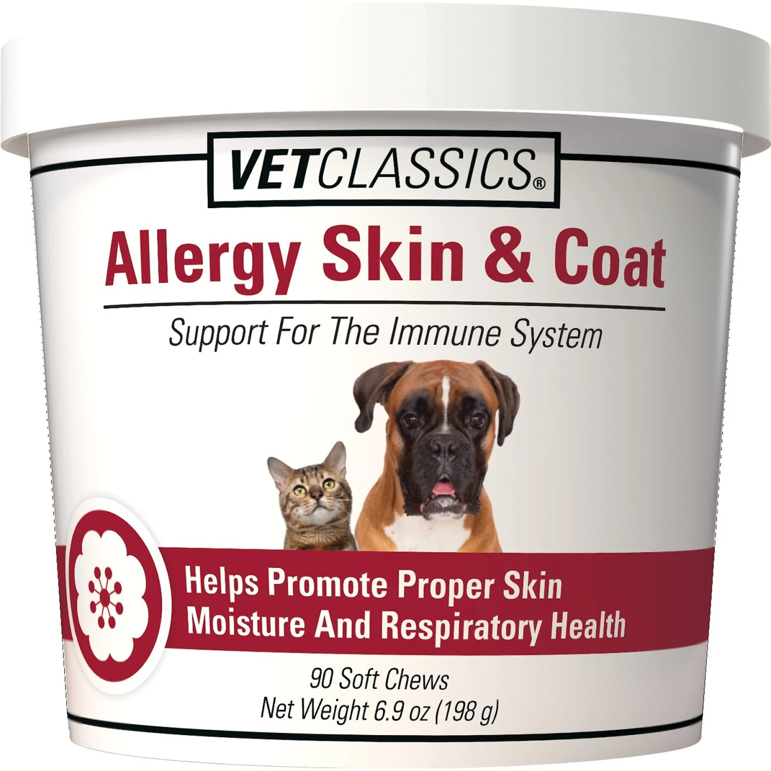 VetClassics Allergy Skin & Coat Soft Chews Dog & Cat Supplement, 90 Count 1 VetClassics Allergy Skin & Coat Soft Chews Dog & Cat Supplement, 90 Count