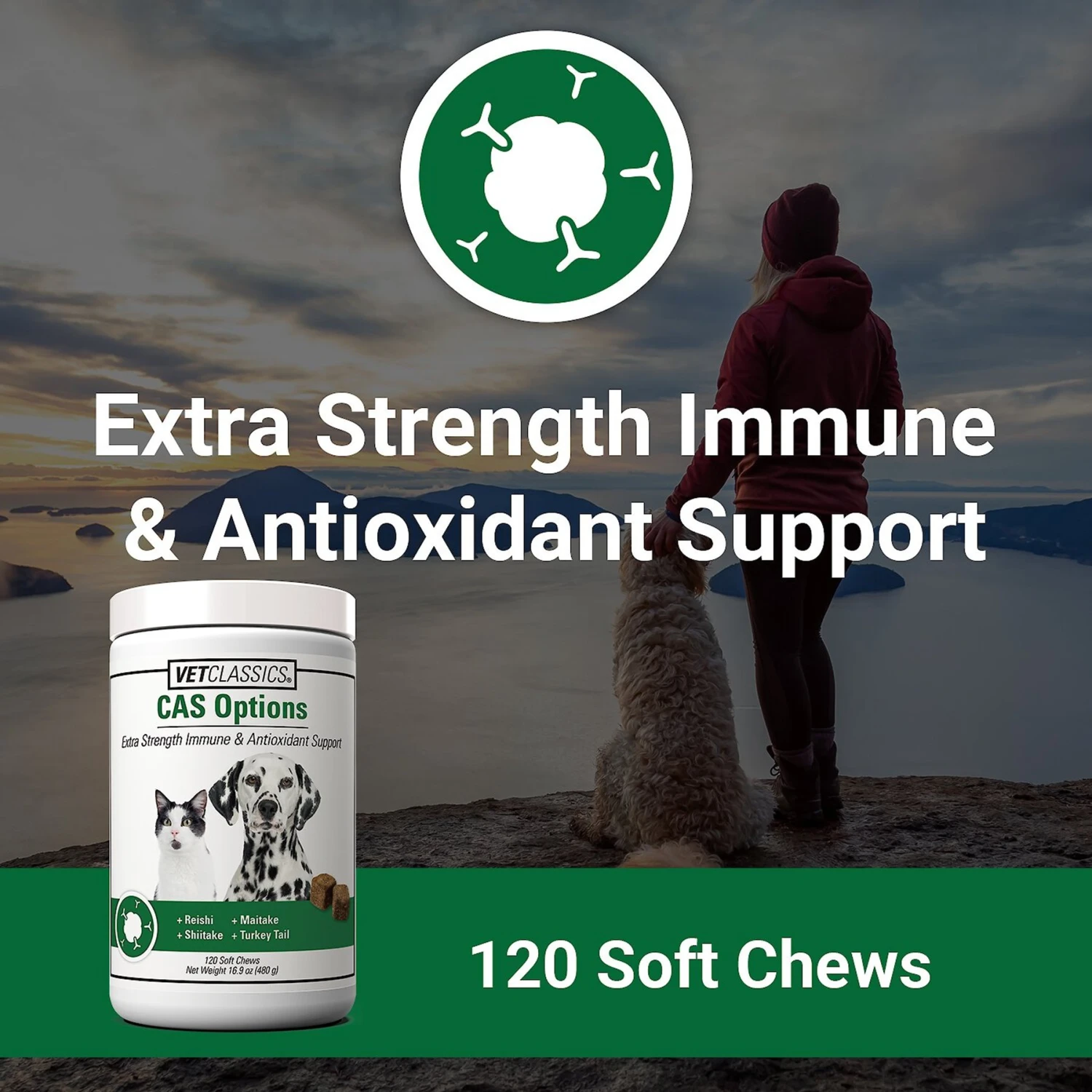 VetClassics CAS Options Extra Strength Immune & Antioxidant Support Dog & Cat Supplement 2 VetClassics CAS Options Extra Strength Immune & Antioxidant Support Dog & Cat Supplement - Image 2