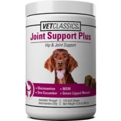 VetClassics Joint Support Plus Hip & Joint Support Soft Chews Dog Supplement, 120 Count