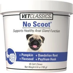 VetClassics No Scoot Anal Gland Function Support Soft Chews Dog Supplement