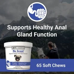 VetClassics No Scoot Anal Gland Function Support Soft Chews Dog Supplement 11 VetClassics No Scoot Anal Gland Function Support Soft Chews Dog Supplement -Pet Wellness 262788 PT3. AC SS1800 V1614357978
