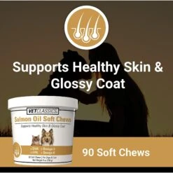 VetClassics Salmon Oil Soft Chews Dog & Cat Supplement, 90 Count 11 VetClassics Salmon Oil Soft Chews Dog & Cat Supplement, 90 Count -Pet Wellness 262795 PT3. AC SS1800 V1614352589