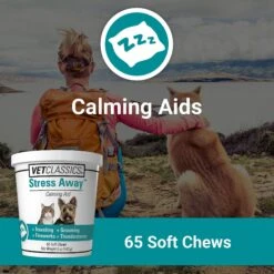 VetClassics Stress Away Calming Aid Soft Chews Dog & Cat Supplement, 65 Count 11 VetClassics Stress Away Calming Aid Soft Chews Dog & Cat Supplement, 65 Count -Pet Wellness 262800 PT3. AC SS1800 V1614352904