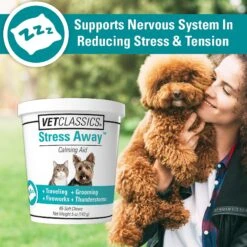 VetClassics Stress Away Calming Aid Soft Chews Dog & Cat Supplement, 65 Count 12 VetClassics Stress Away Calming Aid Soft Chews Dog & Cat Supplement, 65 Count -Pet Wellness 262800 PT4. AC SS1800 V1614352906