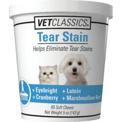 VetClassics Tear Stain Soft Chews Dog & Cat Supplement, 65 Count