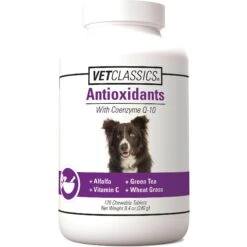 VetClassics Antioxidants With Coenzyme Q-10 Chewable Tablets Dog Supplement, 120 Count