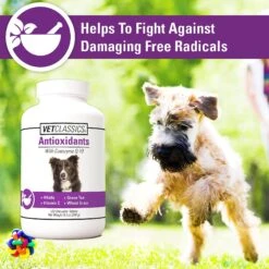 VetClassics Antioxidants With Coenzyme Q-10 Chewable Tablets Dog Supplement, 120 Count 12 VetClassics Antioxidants With Coenzyme Q-10 Chewable Tablets Dog Supplement, 120 Count -Pet Wellness 262804 PT4. AC SS1800 V1614352897