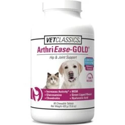 VetClassics ArthriEase-GOLD Hip & Joint & Support Chewable Tablets Dog & Cat Supplement