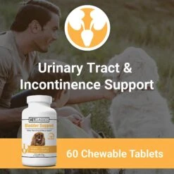 VetClassics Bladder Support Urinary Tract & Incontinence Support Chewable Tablets Dog Supplement, 60 Count -Pet Wellness 262809 PT3. AC SS1800 V1614353178