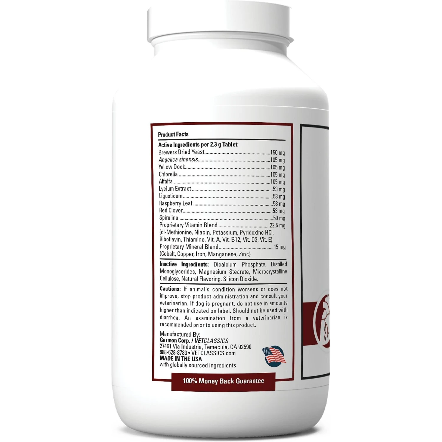 VetClassics Blood & Energy Blood & Endurance Support Chewable Tablets Dog Supplement, 120 Count 3 VetClassics Blood & Energy Blood & Endurance Support Chewable Tablets Dog Supplement, 120 Count - Image 3