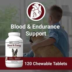 VetClassics Blood & Energy Blood & Endurance Support Chewable Tablets Dog Supplement, 120 Count 11 VetClassics Blood & Energy Blood & Endurance Support Chewable Tablets Dog Supplement, 120 Count -Pet Wellness 262811 PT3. AC SS1800 V1614353191