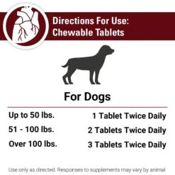 VetClassics Cardiovascular Support With Coenzyme Q-10 Chewable Tablets Dog Supplement, 120 Count -Pet Wellness 262815 PT7. AC SS1800 V1614353187