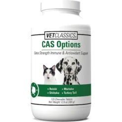 VetClassics CAS Options Extra Strength Immune & Antioxidant Support Chewable Tablets Dog & Cat Supplement, 120 Count
