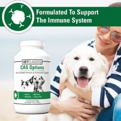 VetClassics CAS Options Extra Strength Immune & Antioxidant Support Chewable Tablets Dog & Cat Supplement, 120 Count -Pet Wellness 262817 PT4. AC SS1800 V1614358317