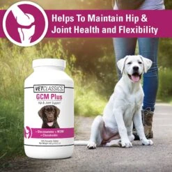 VetClassics GCM Plus Hip & Joint Support Chewable Tablets Dog Supplement, 120 Count -Pet Wellness 262819 PT4. AC SS1800 V1614358595