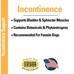 VetClassics Incontinence Support Chewable Tablets Dog Supplement, 120 Count -Pet Wellness 262821 PT5. AC SS1800 V1614357693