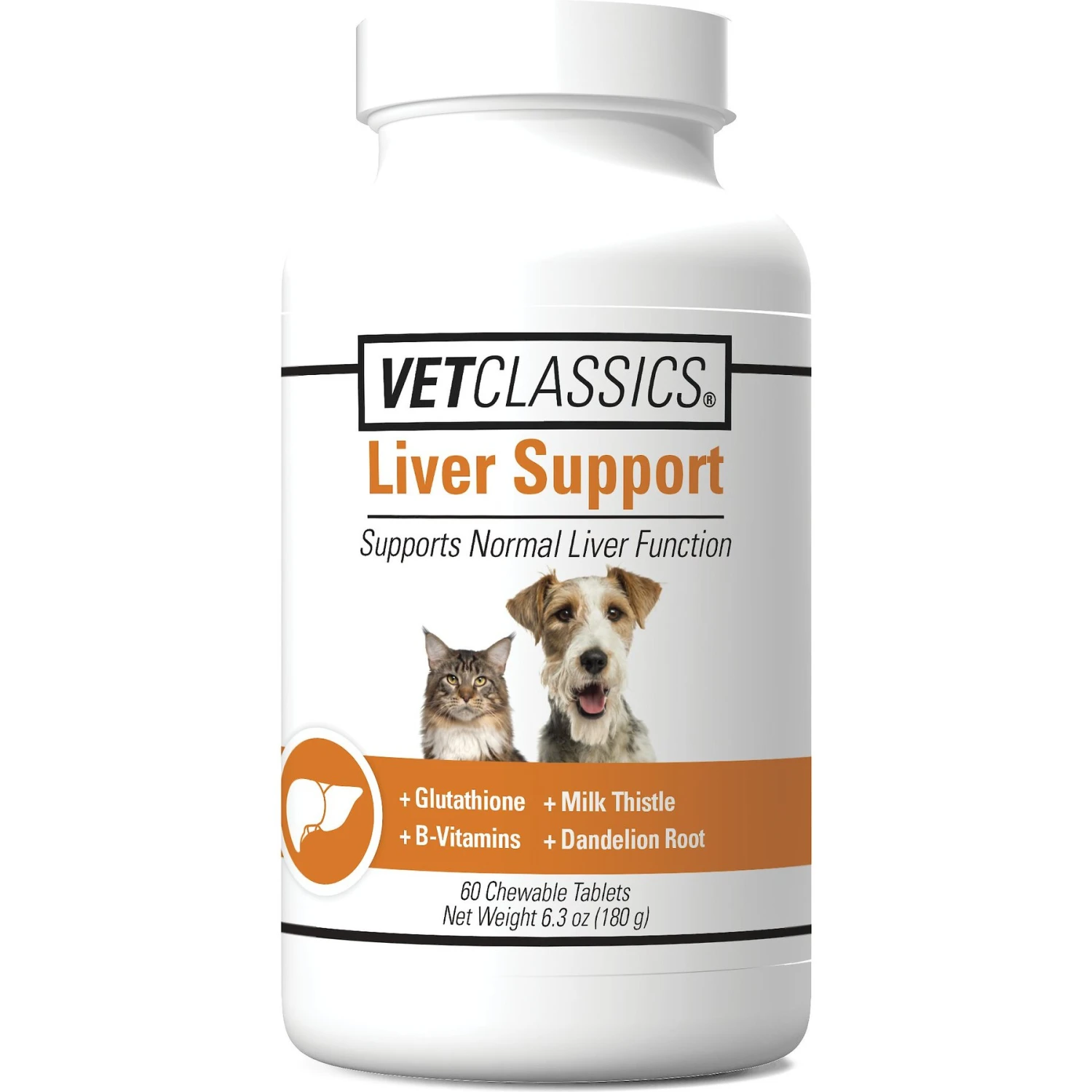 VetClassics Liver Support Chewable Tablets Dog & Cat Supplement, 60 Count 1 VetClassics Liver Support Chewable Tablets Dog & Cat Supplement, 60 Count