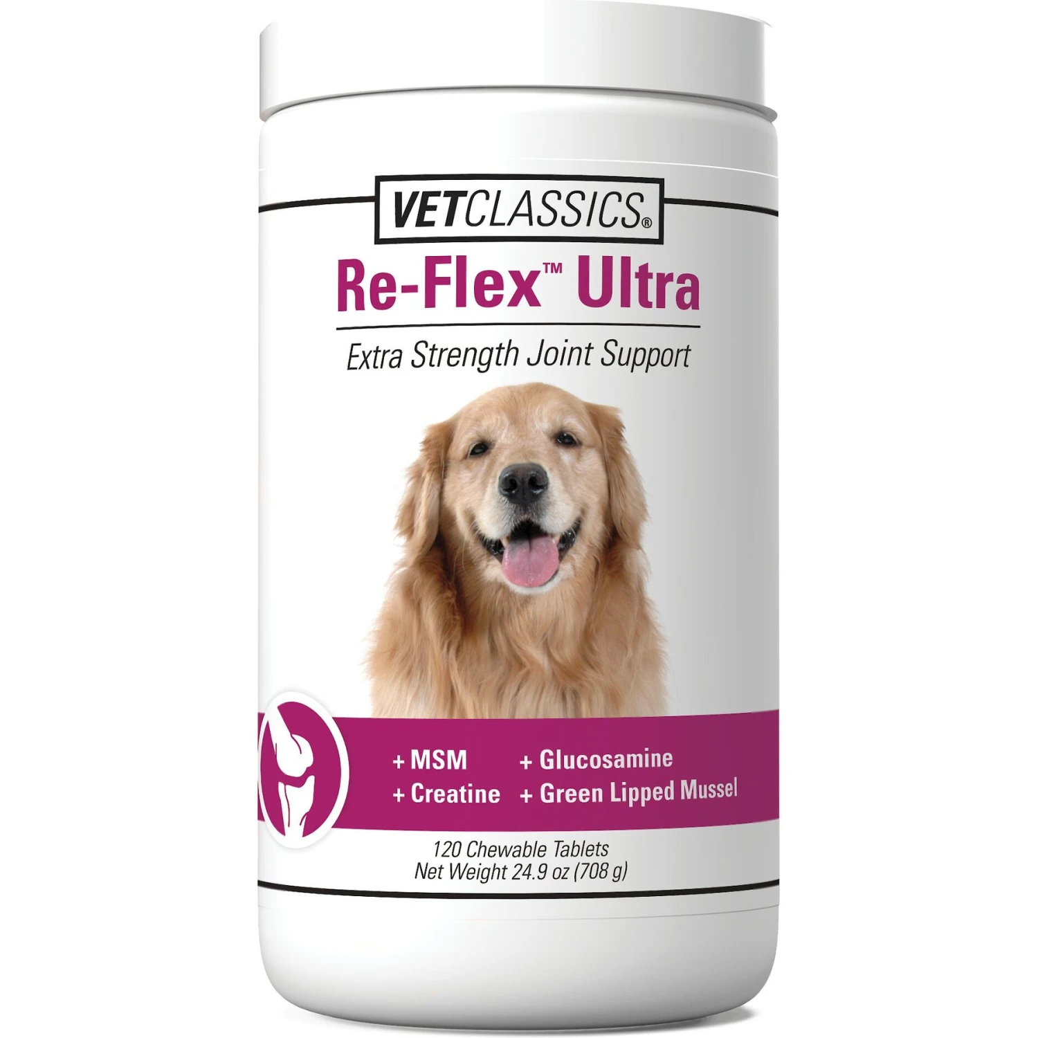 VetClassics Re-Flex Ultra Extra Strength Joint Support Chewable Tablets Dog Supplement, 120 Count 1 VetClassics Re-Flex Ultra Extra Strength Joint Support Chewable Tablets Dog Supplement, 120 Count