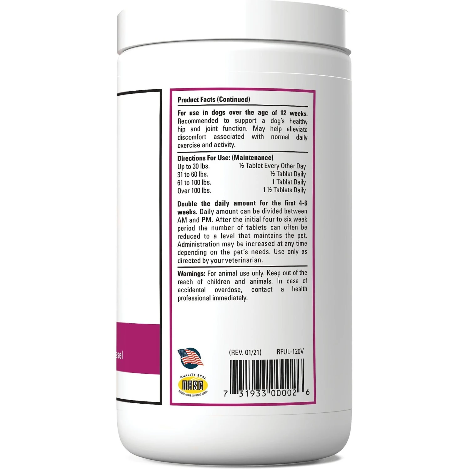 VetClassics Re-Flex Ultra Extra Strength Joint Support Chewable Tablets Dog Supplement, 120 Count 2 VetClassics Re-Flex Ultra Extra Strength Joint Support Chewable Tablets Dog Supplement, 120 Count - Image 2