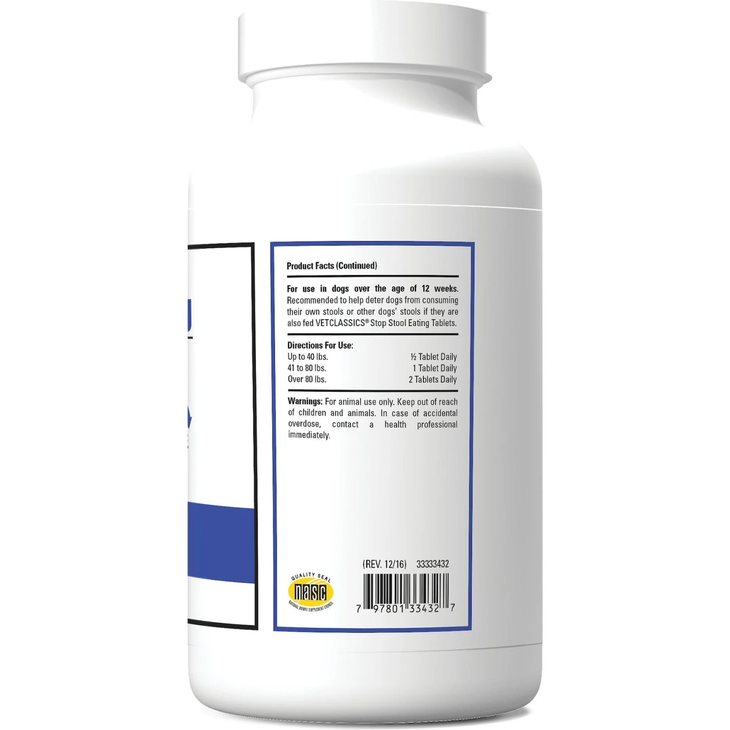VetClassics Stop Stool Eating Deterrent Chewable Tablets Dog Supplement, 60 Count 2 VetClassics Stop Stool Eating Deterrent Chewable Tablets Dog Supplement, 60 Count - Image 2