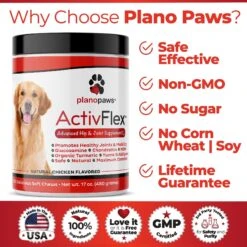 Plano Paws ActivTreats Advanced Hip & Joint Natural Chicken Flavor Soft Chews Dog Supplement, 120 Count 9 Plano Paws ActivTreats Advanced Hip & Joint Natural Chicken Flavor Soft Chews Dog Supplement, 120 Count -Pet Wellness 262900 PT3. AC SS1800 V1607401085