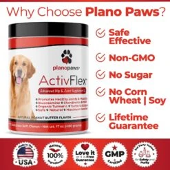 Plano Paws ActivTreats Advanced Hip & Joint Natural Peanut Butter Flavor Soft Chews Dog Supplement, 120 Count 9 Plano Paws ActivTreats Advanced Hip & Joint Natural Peanut Butter Flavor Soft Chews Dog Supplement, 120 Count -Pet Wellness 262902 PT3. AC SS1800 V1607392045