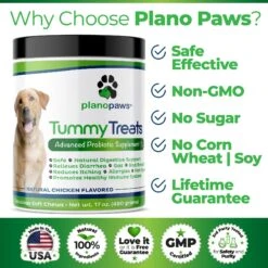 Plano Paws Tummy Treats Advanced Probiotic Natural Chicken Flavor Soft Chews Dog Supplement, 120 Count 9 Plano Paws Tummy Treats Advanced Probiotic Natural Chicken Flavor Soft Chews Dog Supplement, 120 Count -Pet Wellness 262904 PT3. AC SS1800 V1607389388